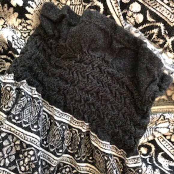 Fig and Flower Anthropologie Black White High Low Flowy Tunic Crochet Cuffs 2X - Picture 6 of 9